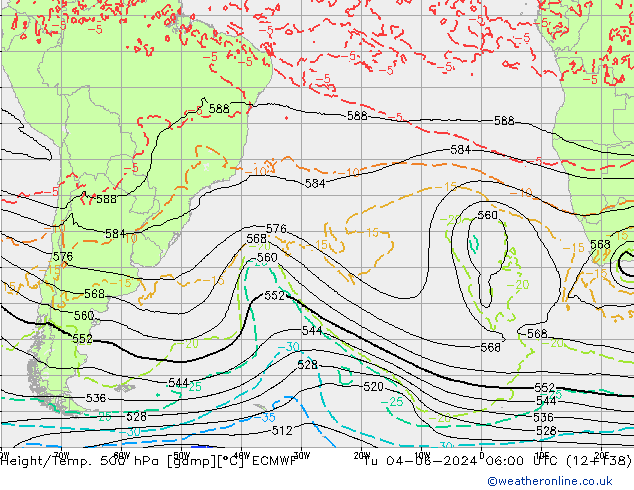 Z500/Rain (+SLP)/Z850 ECMWF mar 04.06.2024 06 UTC