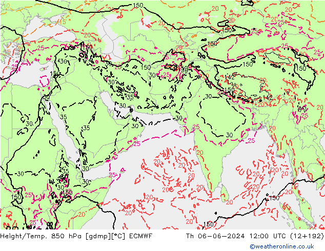 Z500/Rain (+SLP)/Z850 ECMWF jeu 06.06.2024 12 UTC