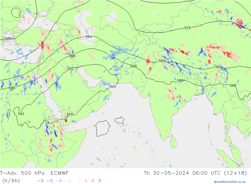 T-Adv. 500 hPa ECMWF  30.05.2024 06 UTC