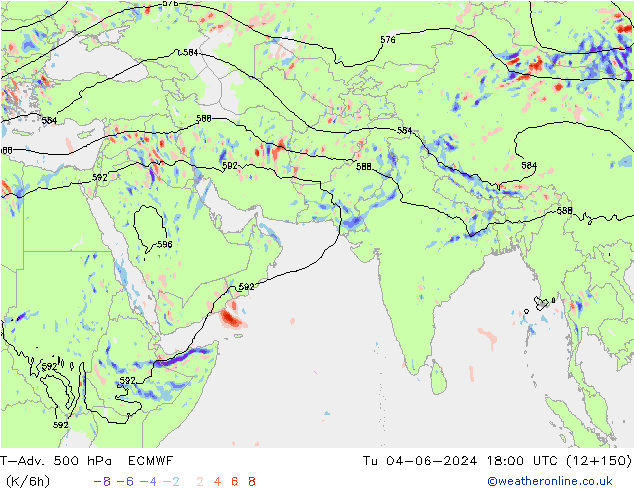 T-Adv. 500 hPa ECMWF Tu 04.06.2024 18 UTC