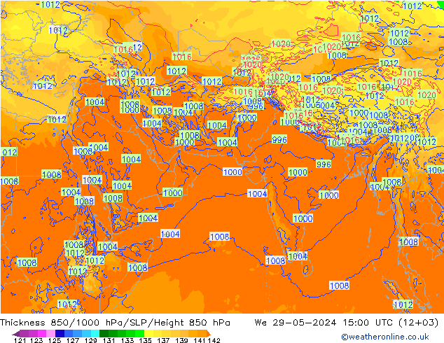 Thck 850-1000 hPa ECMWF 星期三 29.05.2024 15 UTC