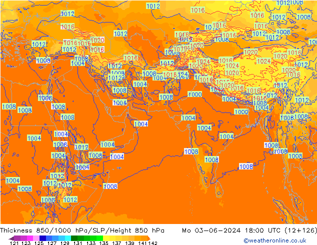 Thck 850-1000 hPa ECMWF Po 03.06.2024 18 UTC