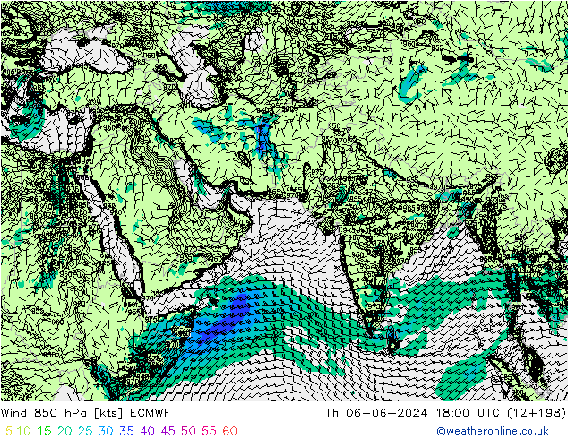 Wind 850 hPa ECMWF Th 06.06.2024 18 UTC