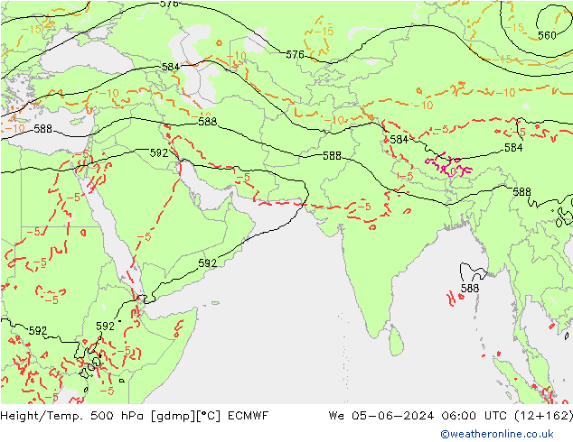 Height/Temp. 500 гПа ECMWF ср 05.06.2024 06 UTC