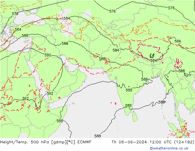 Z500/Rain (+SLP)/Z850 ECMWF чт 06.06.2024 12 UTC