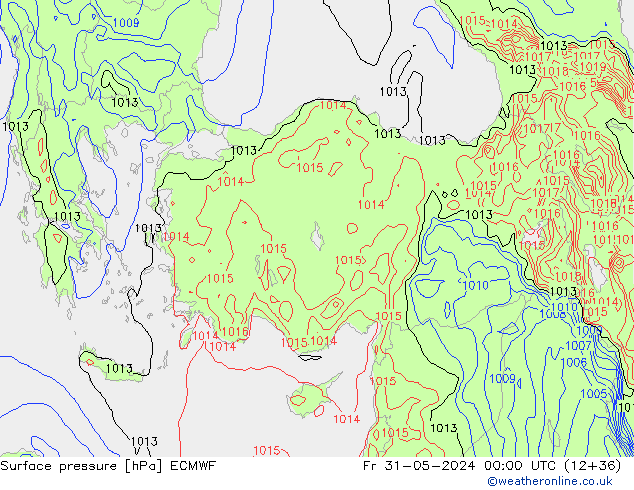 Yer basıncı ECMWF Cu 31.05.2024 00 UTC