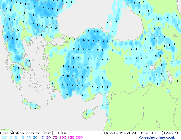 Toplam Yağış ECMWF Per 30.05.2024 15 UTC