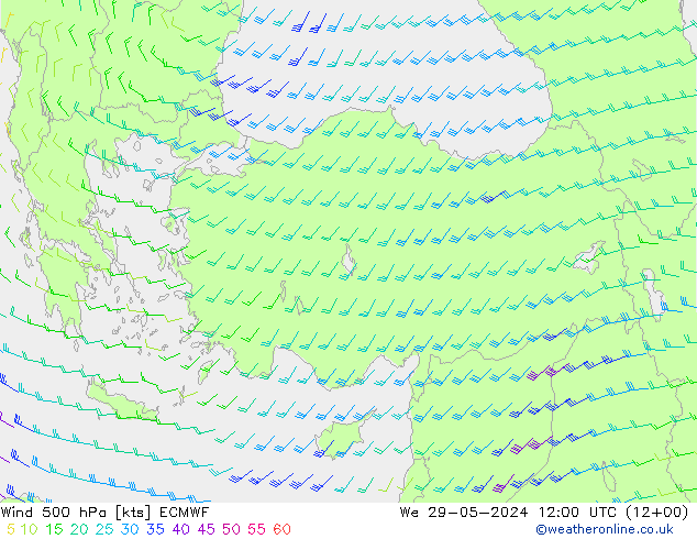 Wind 500 hPa ECMWF St 29.05.2024 12 UTC