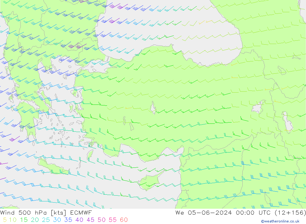 Wind 500 hPa ECMWF We 05.06.2024 00 UTC