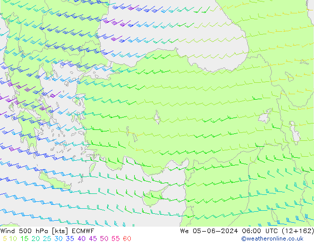 Viento 500 hPa ECMWF mié 05.06.2024 06 UTC