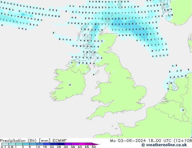 Z500/Yağmur (+YB)/Z850 ECMWF Pzt 03.06.2024 00 UTC