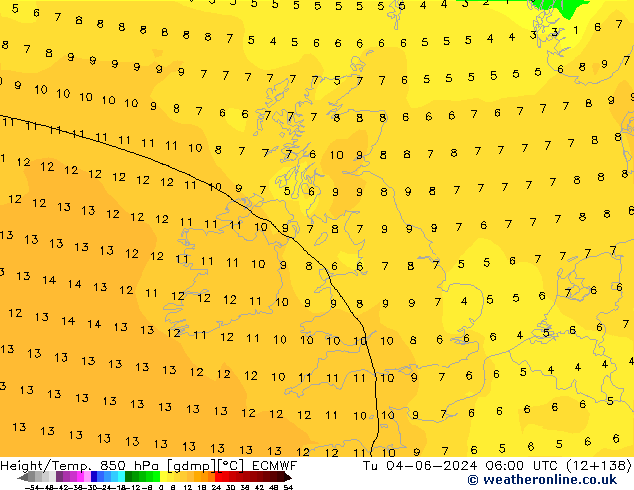 Height/Temp. 850 hPa ECMWF Ter 04.06.2024 06 UTC