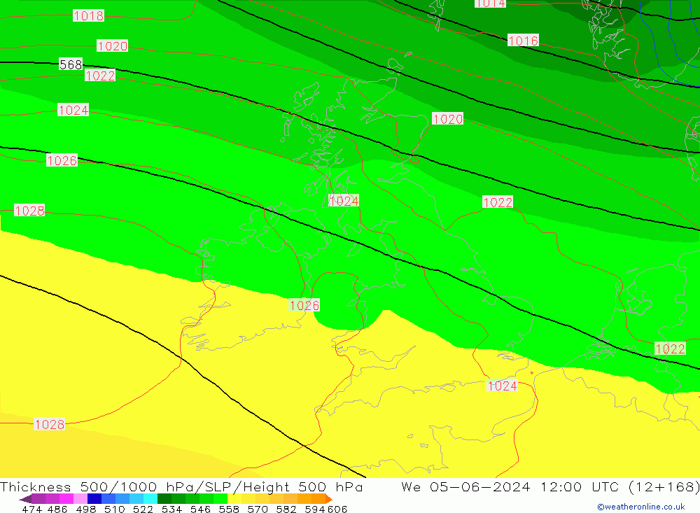 Thck 500-1000hPa ECMWF We 05.06.2024 12 UTC