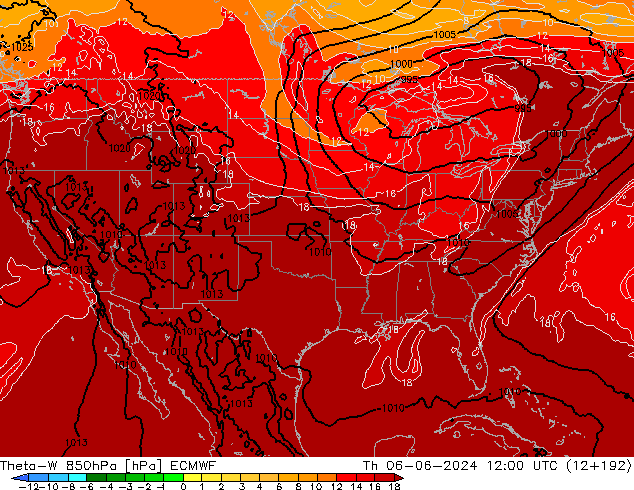 Theta-W 850hPa ECMWF do 06.06.2024 12 UTC