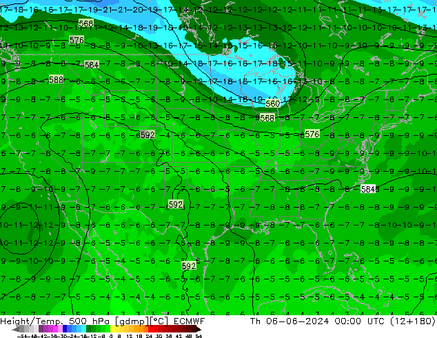 Z500/Rain (+SLP)/Z850 ECMWF jeu 06.06.2024 00 UTC