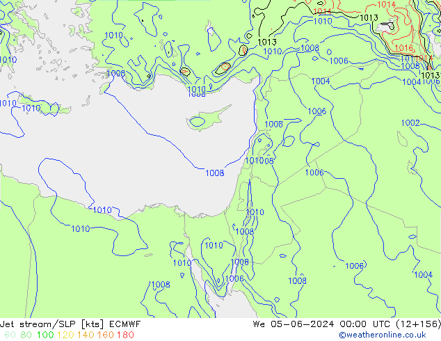 Corrente a getto ECMWF mer 05.06.2024 00 UTC