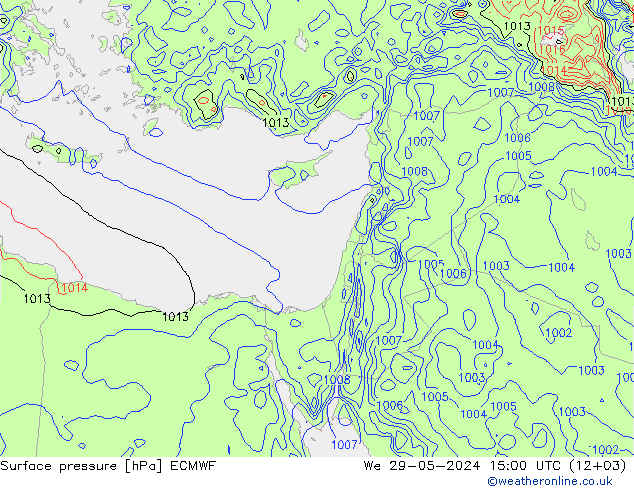 Surface pressure ECMWF We 29.05.2024 15 UTC