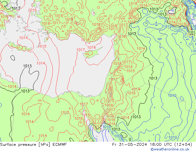 приземное давление ECMWF пт 31.05.2024 18 UTC