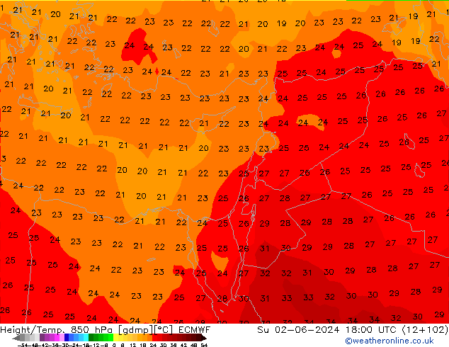 Z500/Rain (+SLP)/Z850 ECMWF So 02.06.2024 18 UTC