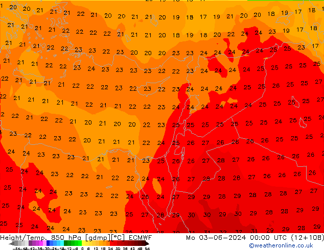 Z500/Rain (+SLP)/Z850 ECMWF pon. 03.06.2024 00 UTC