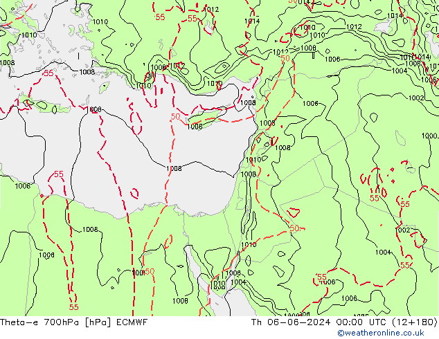 Theta-e 700hPa ECMWF Per 06.06.2024 00 UTC
