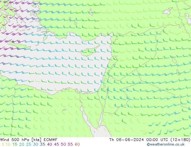 Vent 500 hPa ECMWF jeu 06.06.2024 00 UTC