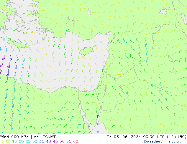 Vent 900 hPa ECMWF jeu 06.06.2024 00 UTC