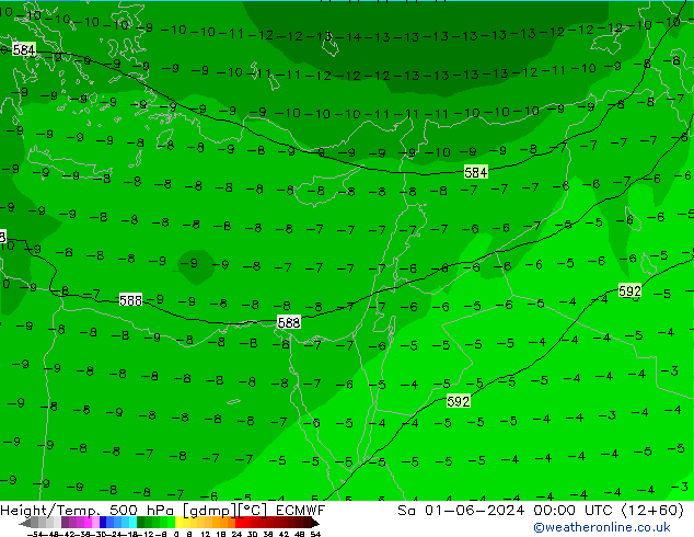 Z500/Rain (+SLP)/Z850 ECMWF So 01.06.2024 00 UTC