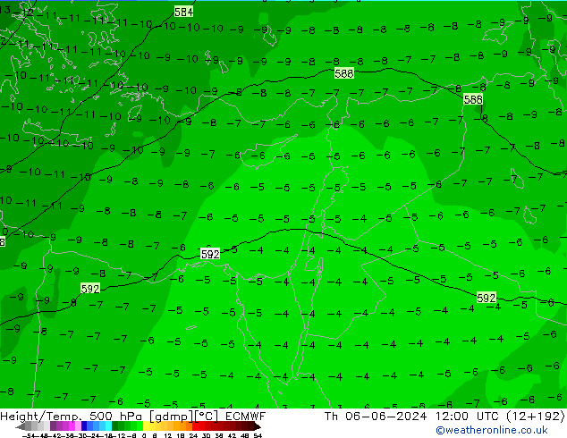 Z500/Yağmur (+YB)/Z850 ECMWF Per 06.06.2024 12 UTC