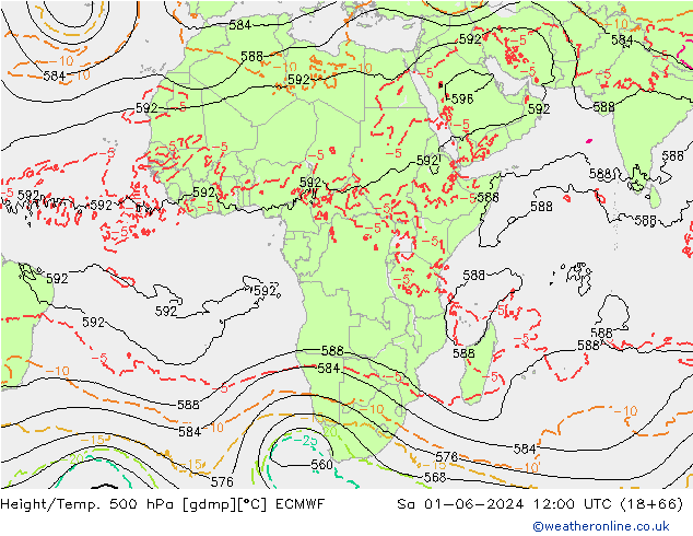 Z500/Yağmur (+YB)/Z850 ECMWF Cts 01.06.2024 12 UTC