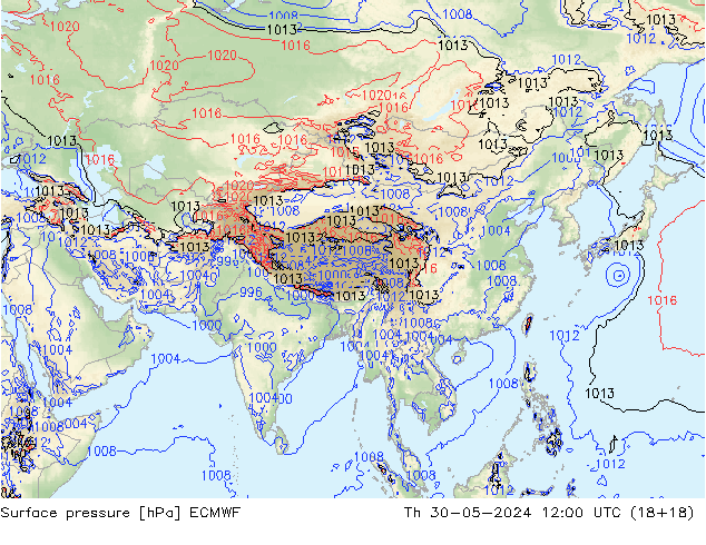 Yer basıncı ECMWF Per 30.05.2024 12 UTC