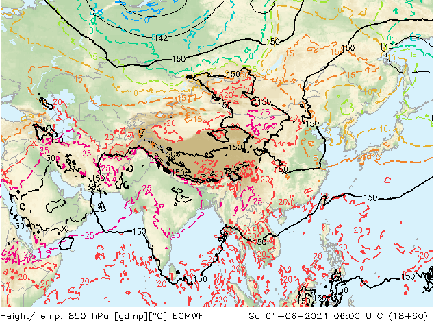 Z500/Rain (+SLP)/Z850 ECMWF sab 01.06.2024 06 UTC