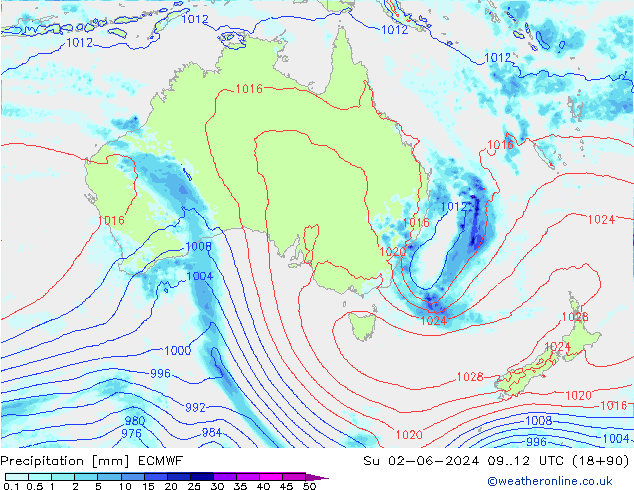 precipitação ECMWF Dom 02.06.2024 12 UTC