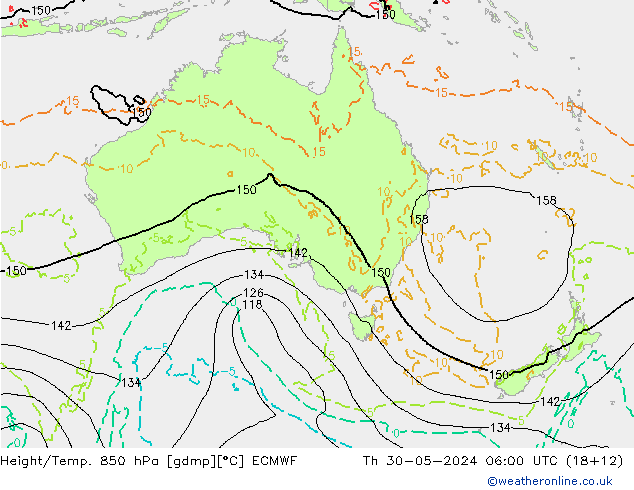 Z500/Yağmur (+YB)/Z850 ECMWF Per 30.05.2024 06 UTC