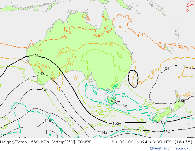 Z500/Rain (+SLP)/Z850 ECMWF Dom 02.06.2024 00 UTC