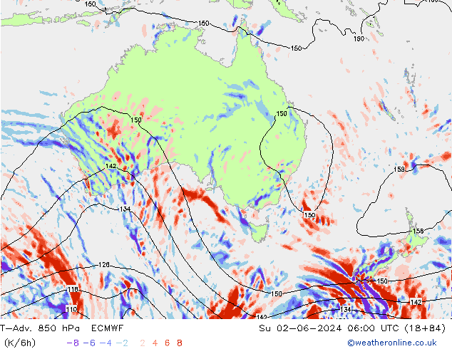 T-Adv. 850 hPa ECMWF  02.06.2024 06 UTC