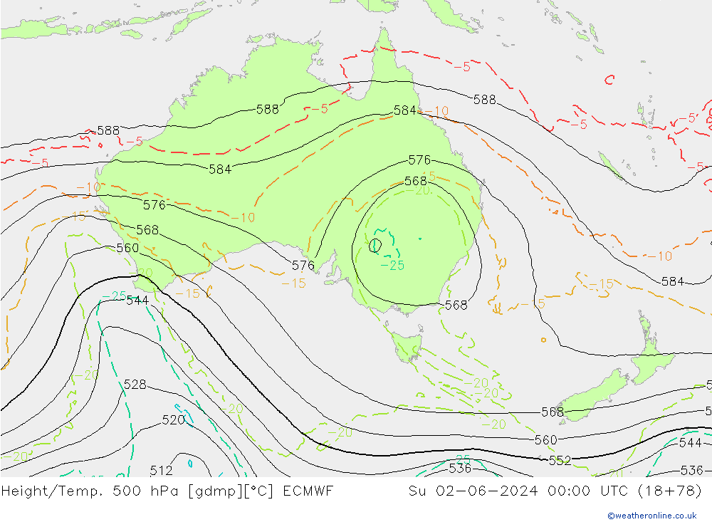 Z500/Rain (+SLP)/Z850 ECMWF  02.06.2024 00 UTC