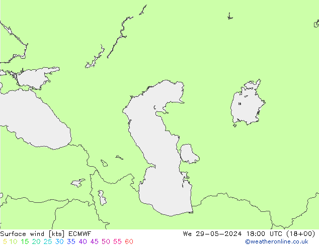 Rüzgar 10 m ECMWF Çar 29.05.2024 18 UTC