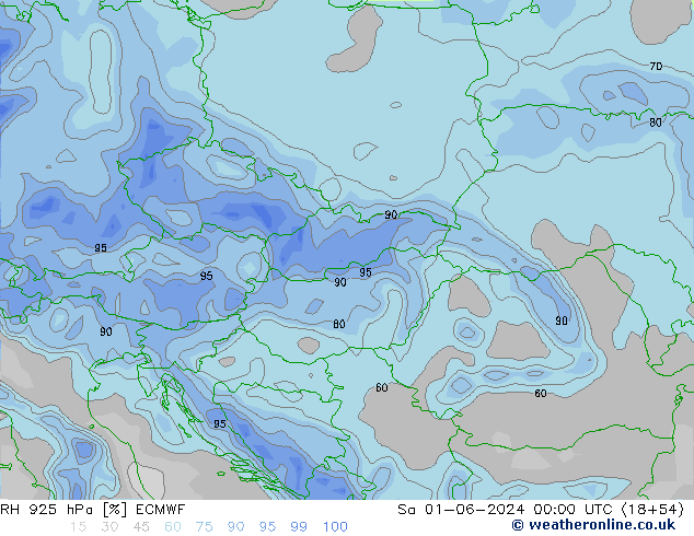 RH 925 hPa ECMWF So 01.06.2024 00 UTC