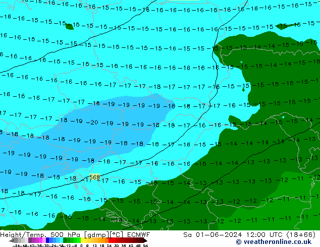 Z500/Rain (+SLP)/Z850 ECMWF So 01.06.2024 12 UTC