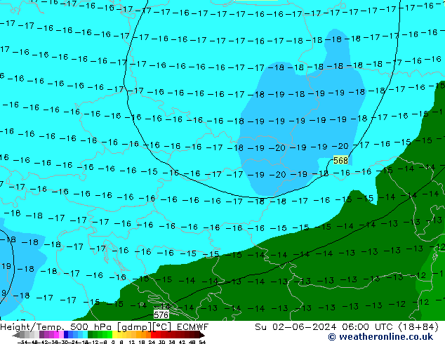 Z500/Regen(+SLP)/Z850 ECMWF zo 02.06.2024 06 UTC