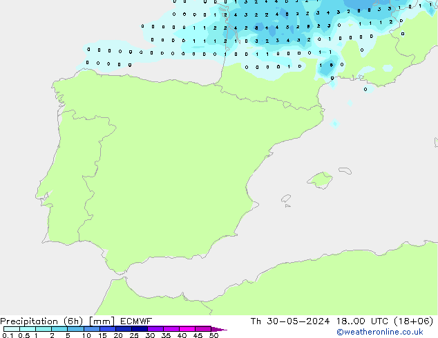 Z500/Yağmur (+YB)/Z850 ECMWF Per 30.05.2024 00 UTC