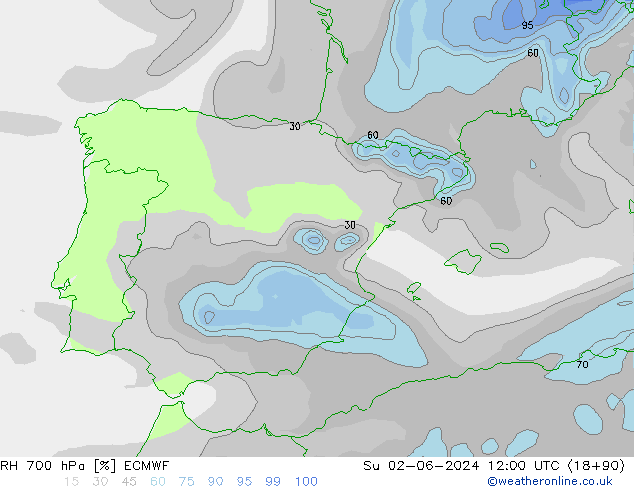 700 hPa Nispi Nem ECMWF Paz 02.06.2024 12 UTC