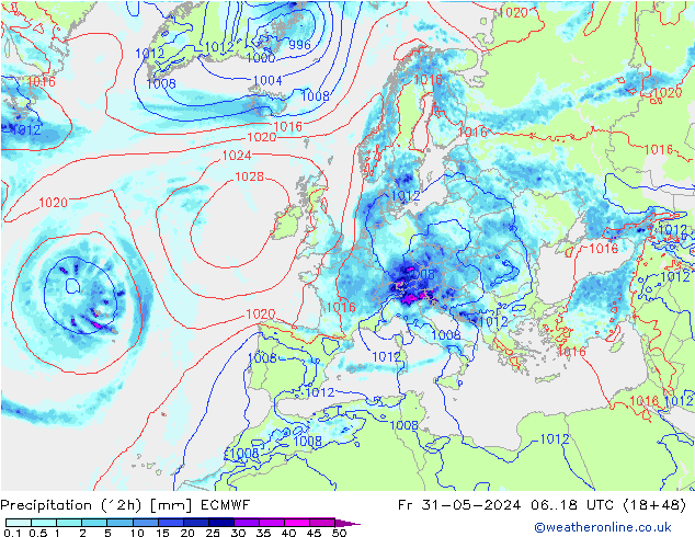 opad (12h) ECMWF pt. 31.05.2024 18 UTC