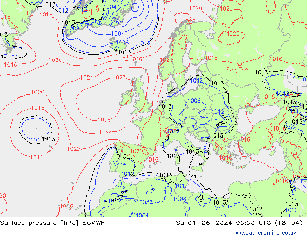 pression de l'air ECMWF sam 01.06.2024 00 UTC