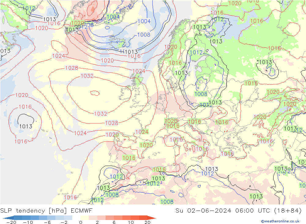 SLP tendency ECMWF Su 02.06.2024 06 UTC