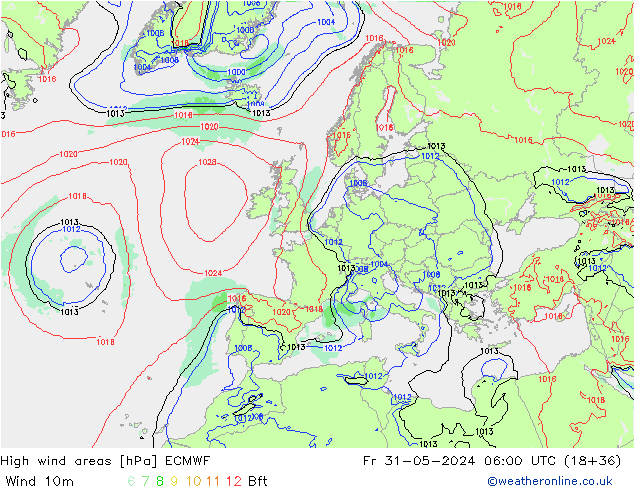 Sturmfelder ECMWF Fr 31.05.2024 06 UTC