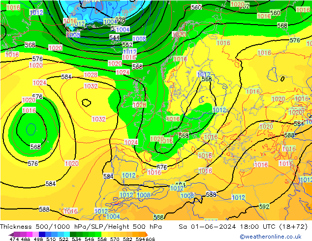 Thck 500-1000hPa ECMWF sam 01.06.2024 18 UTC