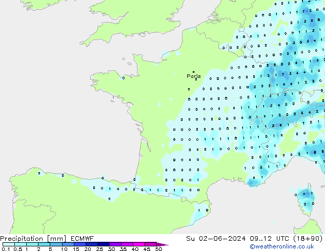 precipitação ECMWF Dom 02.06.2024 12 UTC