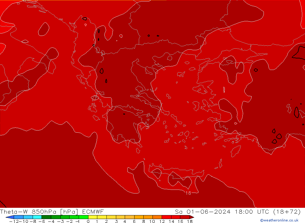 Theta-W 850hPa ECMWF Cts 01.06.2024 18 UTC